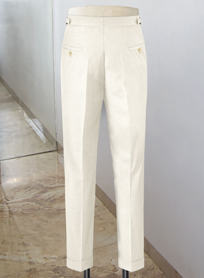 Napolean Stretch Ivory Wool Highland Trousers – StudioSuits