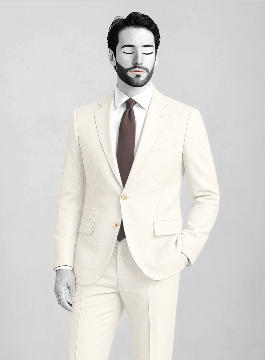 Napolean Stretch Ivory Wool Jacket - StudioSuits