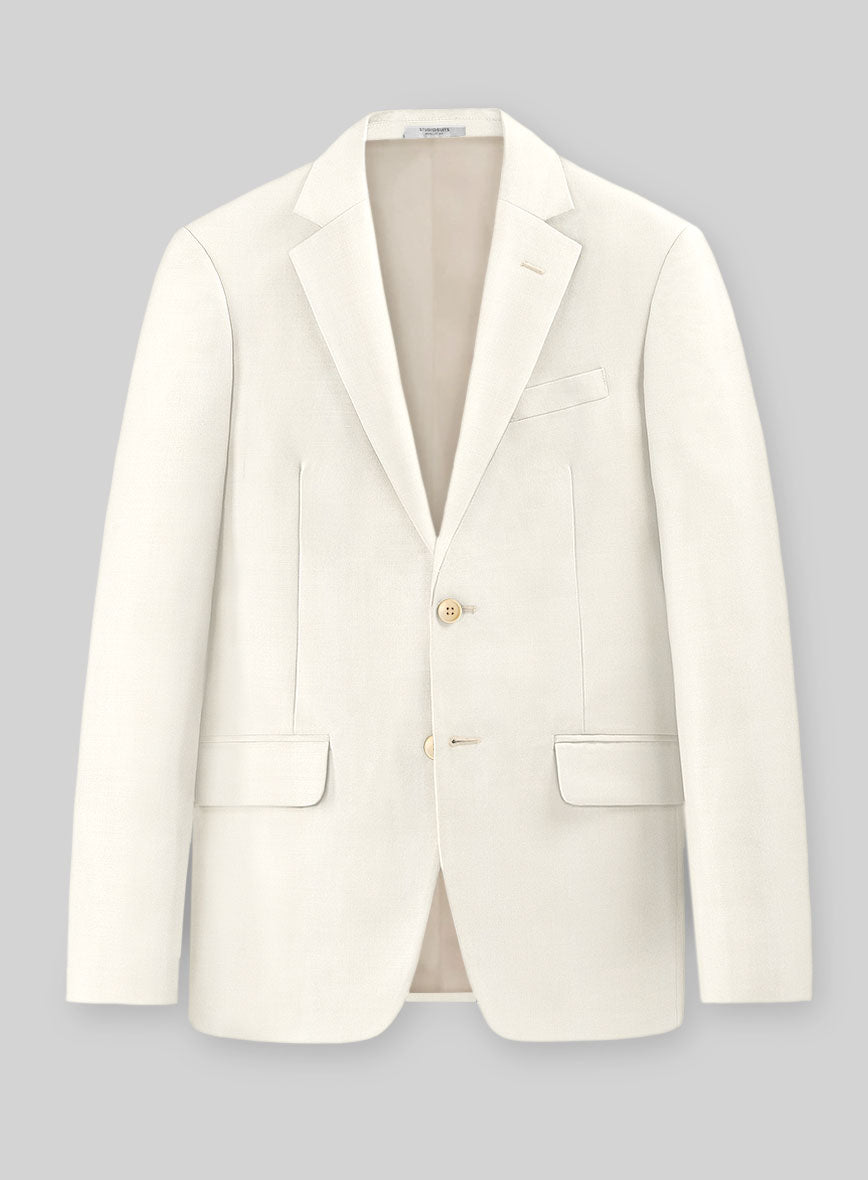 Napolean Stretch Ivory Wool Jacket - StudioSuits