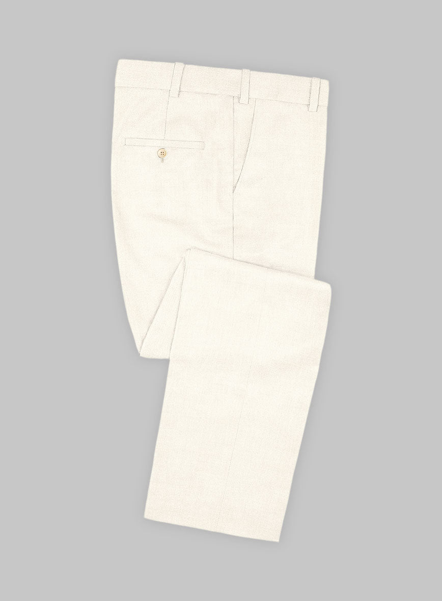 Napolean Stretch Ivory Wool Pants - StudioSuits