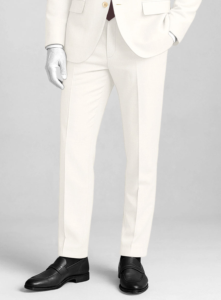 Napolean Stretch Ivory Wool Pants - StudioSuits