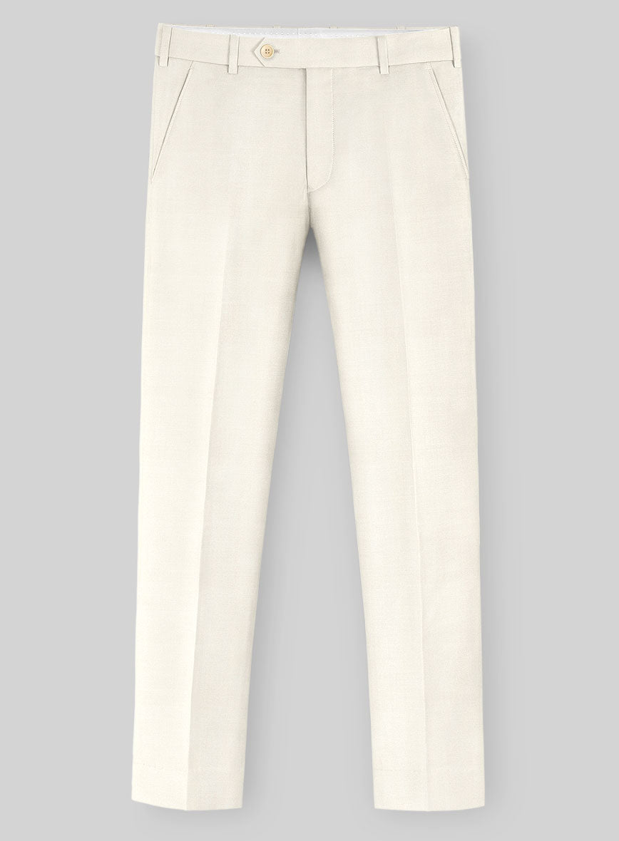 Napolean Stretch Ivory Wool Pants - StudioSuits