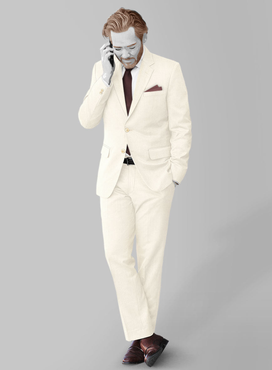 Napolean Stretch Ivory Wool Suit - StudioSuits