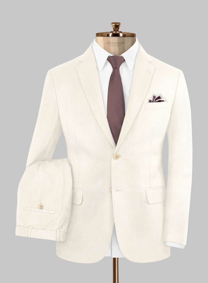 Napolean Stretch Ivory Wool Suit - StudioSuits