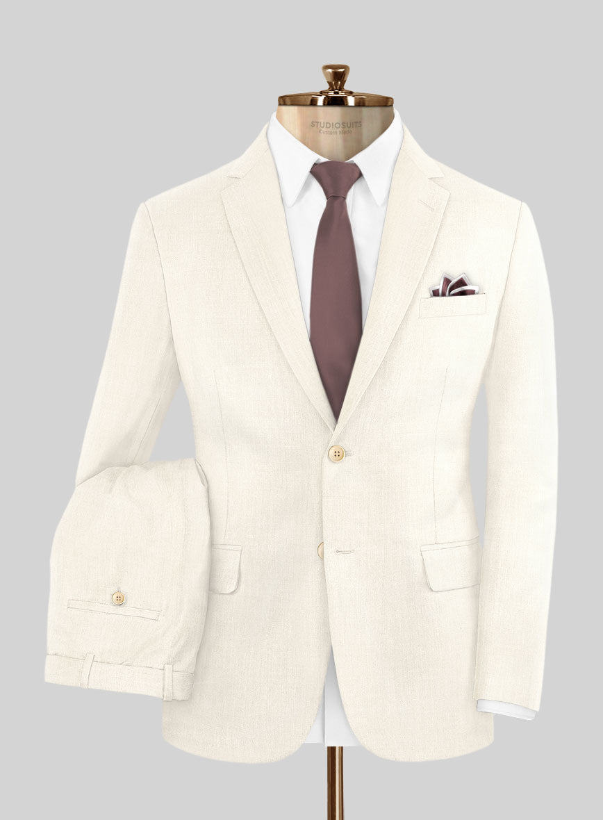 Napolean Stretch Ivory Wool Suit - StudioSuits