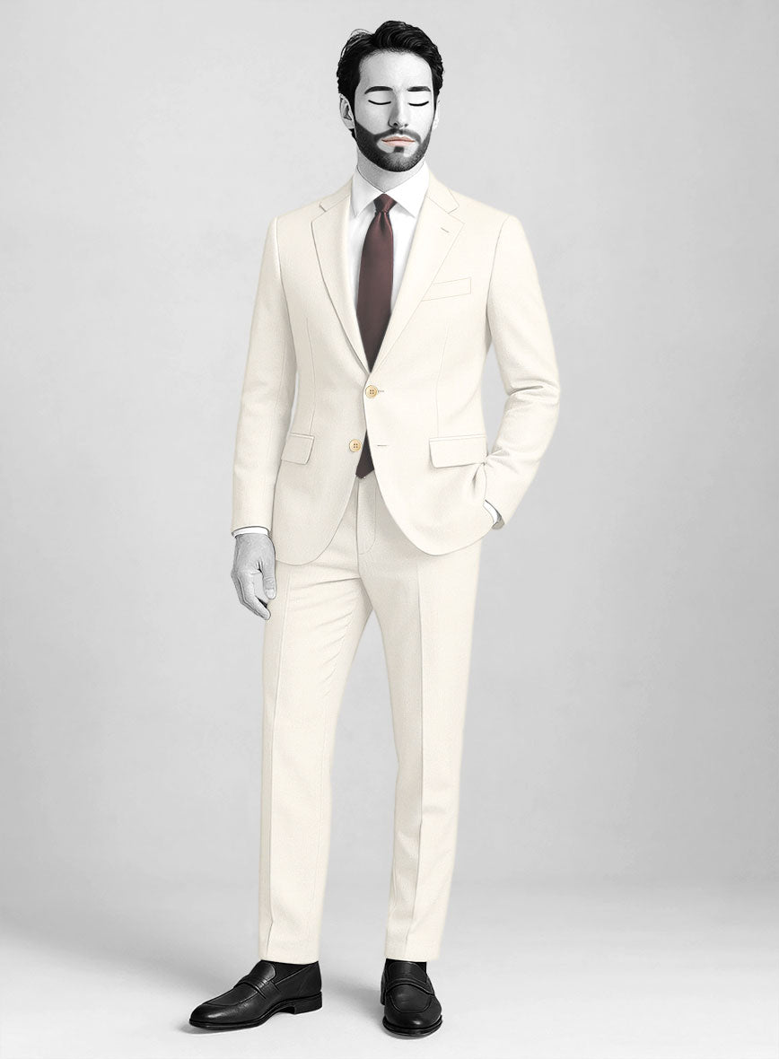 Napolean Stretch Ivory Wool Suit - StudioSuits