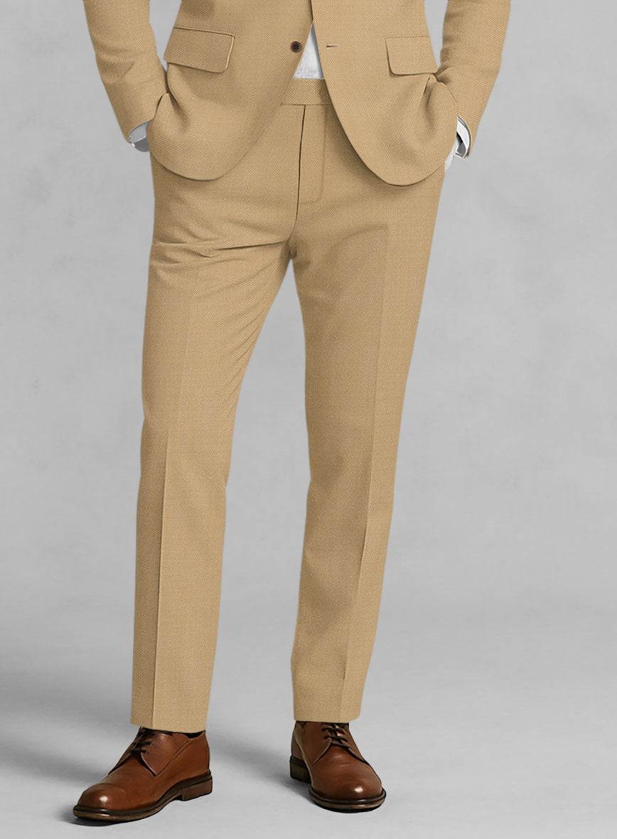 Napolean Stretch Khaki Wool Pants - StudioSuits