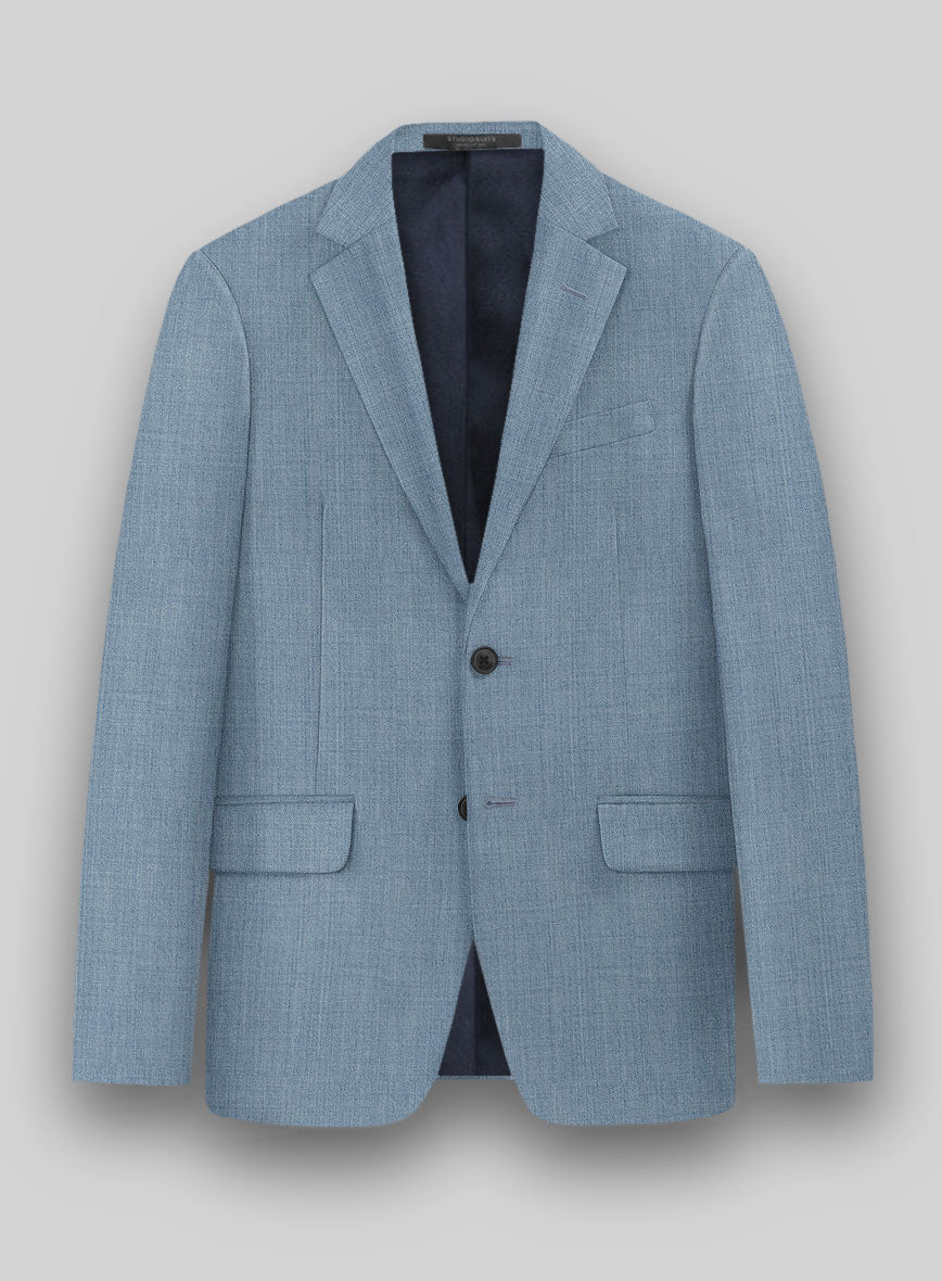Napolean Stretch Light Blue Wool Suit - StudioSuits