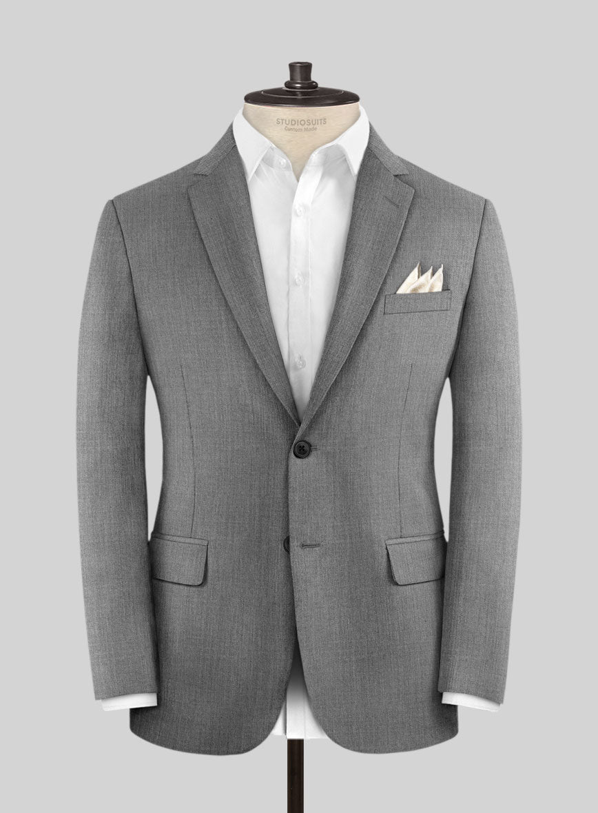 Napolean Stretch Mid Gray Wool Jacket - StudioSuits
