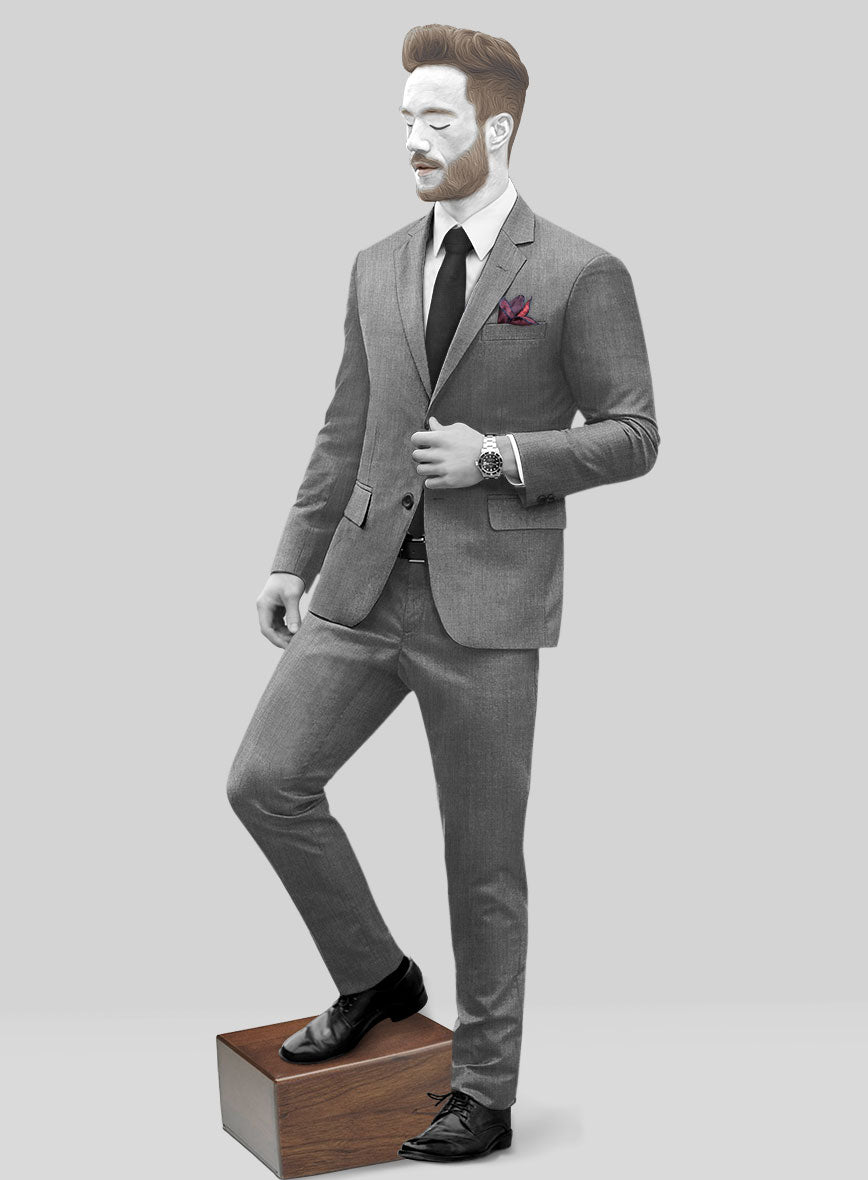 Napolean Stretch Mid Gray Wool Suit - StudioSuits