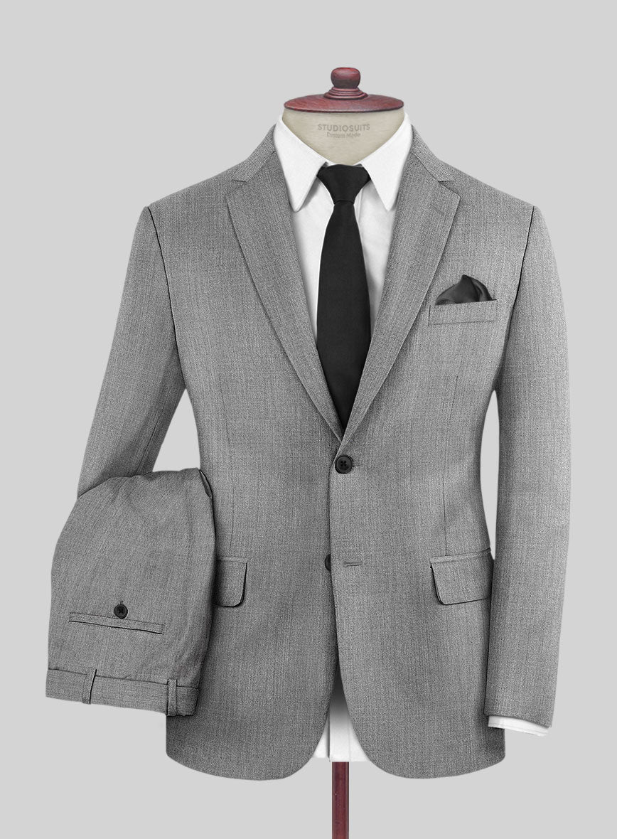 Napolean Stretch Mid Gray Wool Suit - StudioSuits