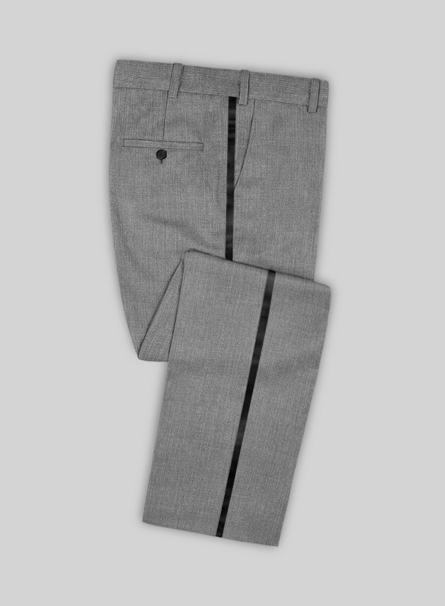 Napolean Stretch Mid Gray Wool Tuxedo Suit - StudioSuits