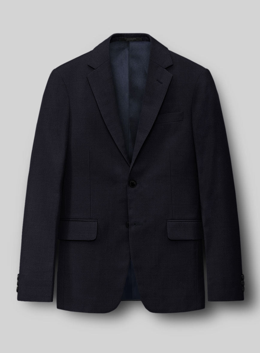 Napolean Stretch Navy Blue Wool Jacket - StudioSuits