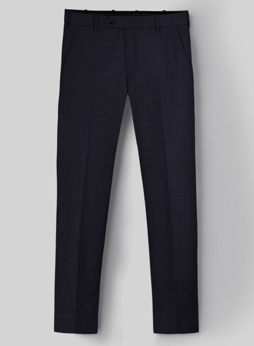 Napolean Stretch Navy Blue Wool Pants - StudioSuits