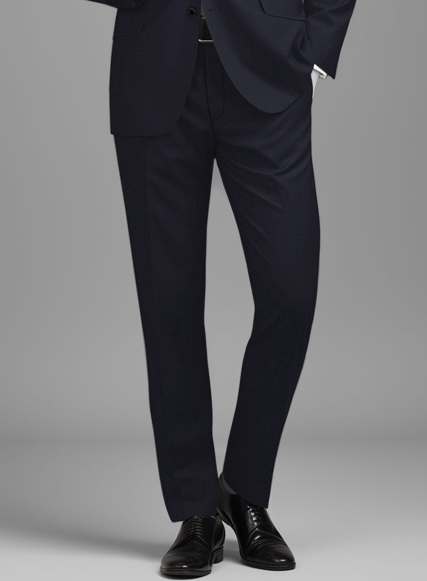 Napolean Stretch Navy Blue Wool Suit - StudioSuits