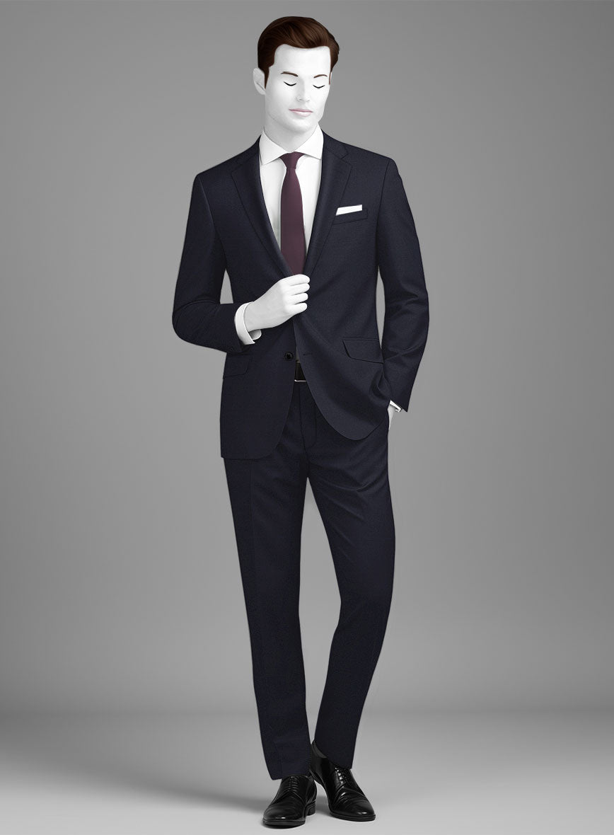 Napolean Stretch Navy Blue Wool Suit - StudioSuits