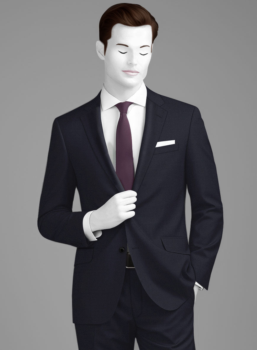 Napolean Stretch Navy Blue Wool Suit - StudioSuits