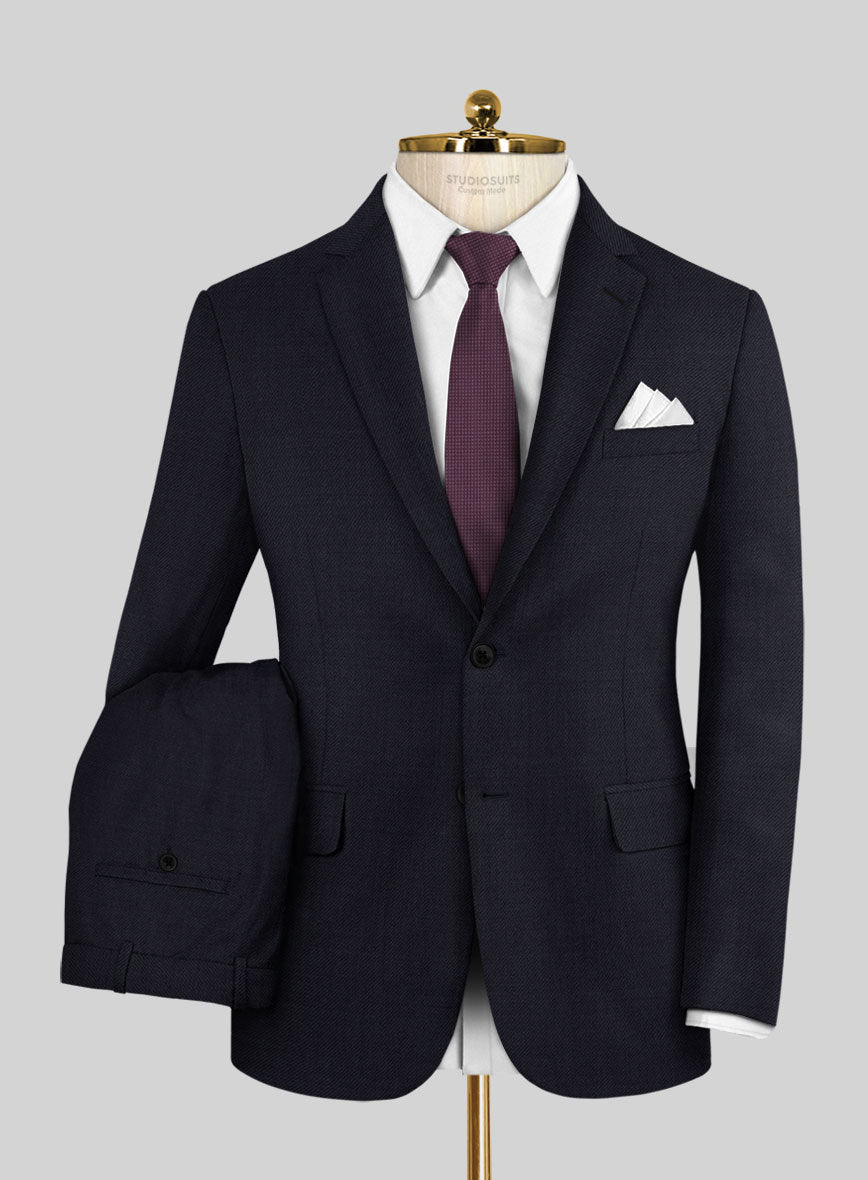 Napolean Stretch Navy Blue Wool Suit - StudioSuits
