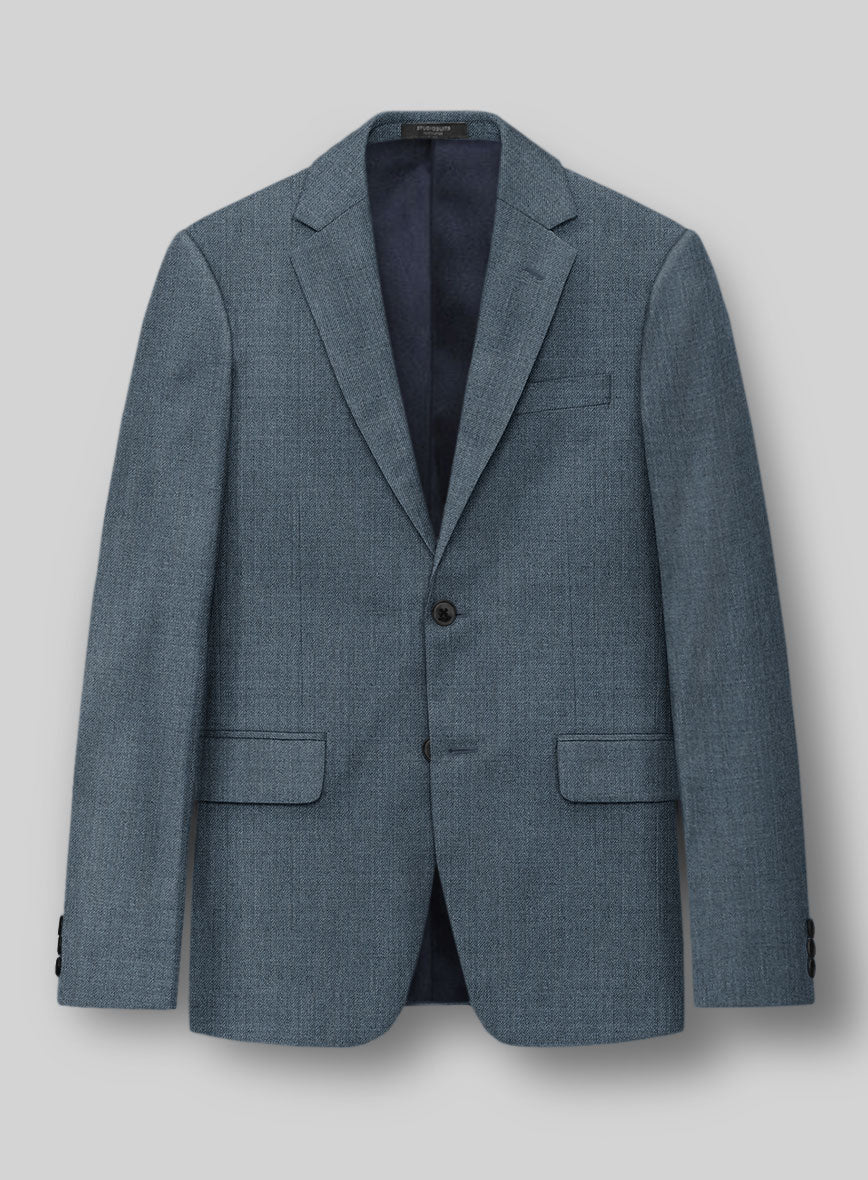 Napolean Stretch Pacific Blue Wool Jacket - StudioSuits