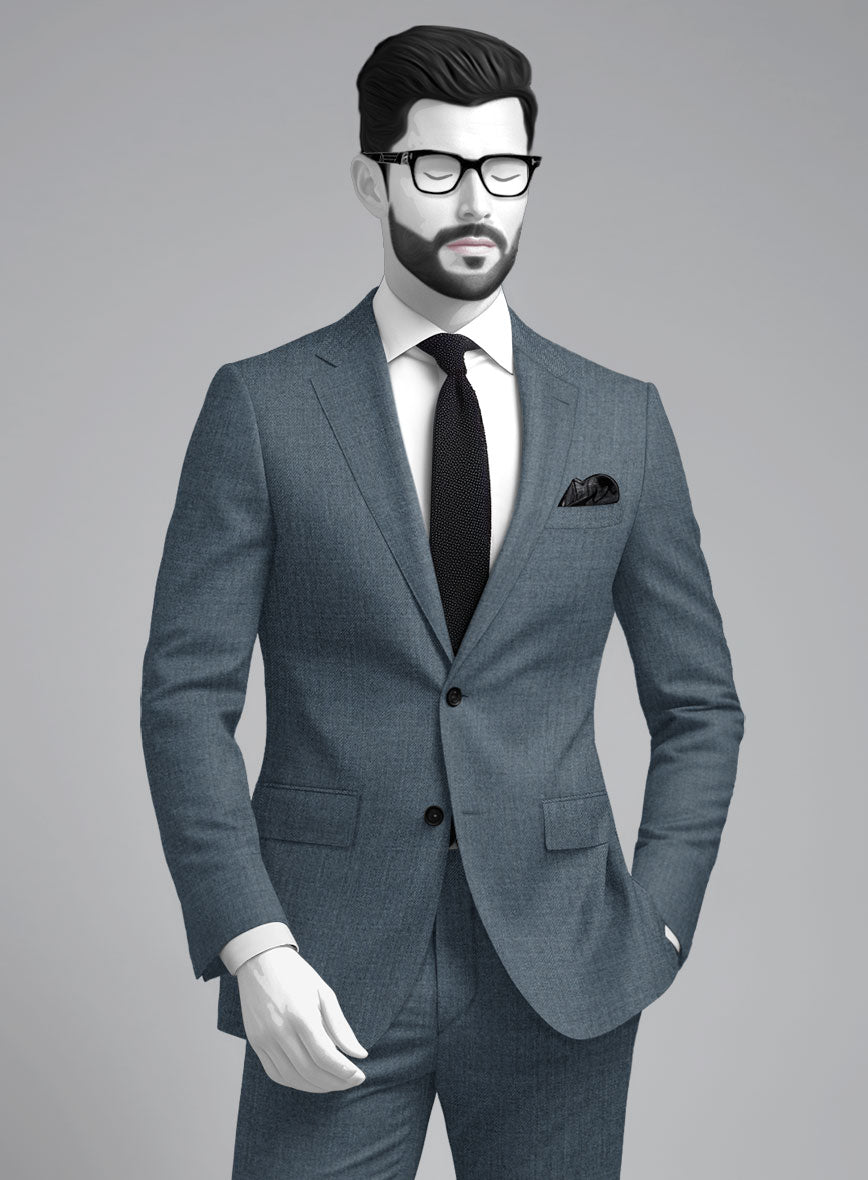 Napolean Stretch Pacific Blue Wool Jacket - StudioSuits