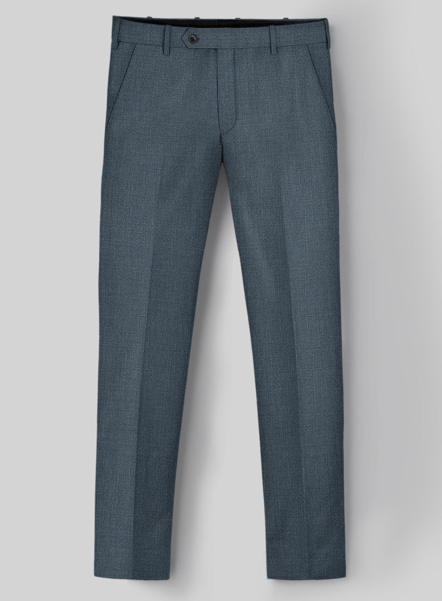 Napolean Stretch Pacific Blue Wool Pants - StudioSuits