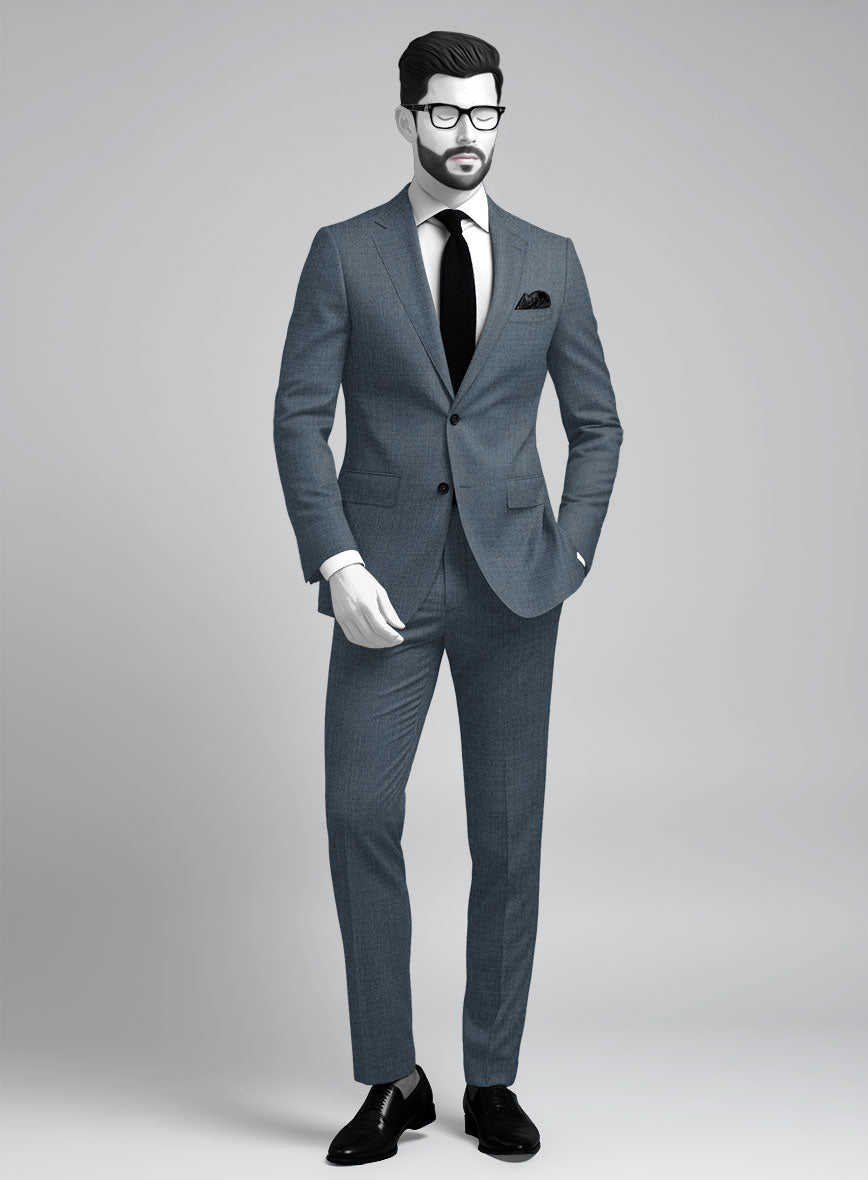 Napolean Stretch Pacific Blue Wool Suit - StudioSuits