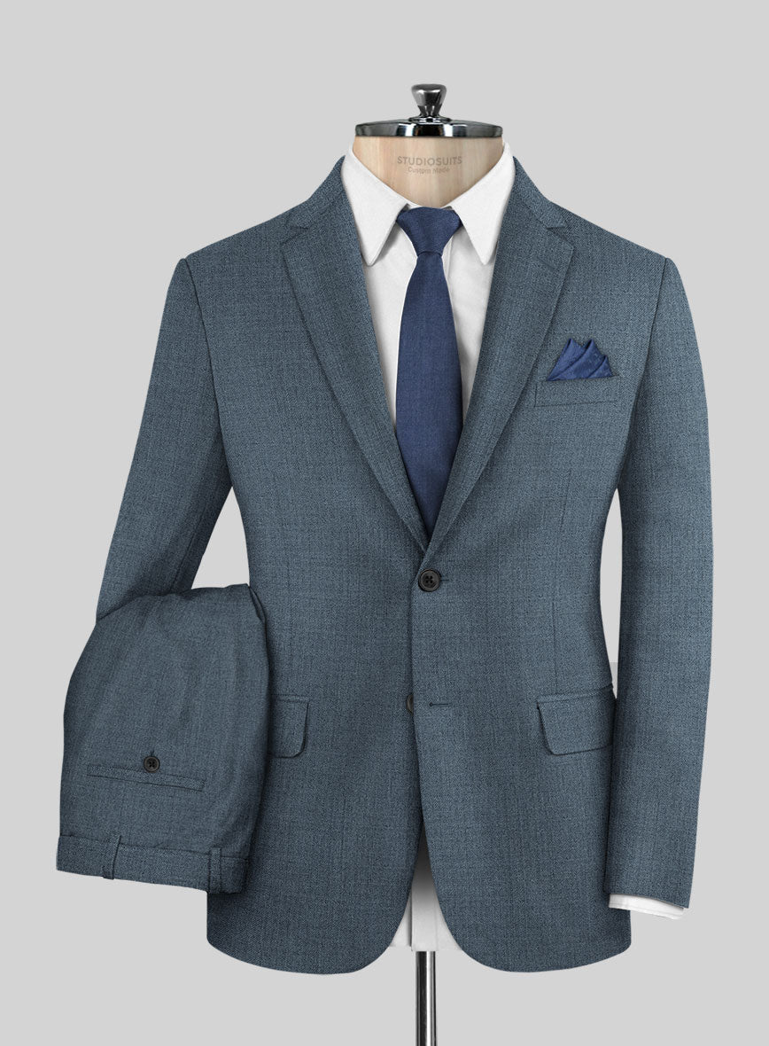 Napolean Stretch Pacific Blue Wool Suit - StudioSuits