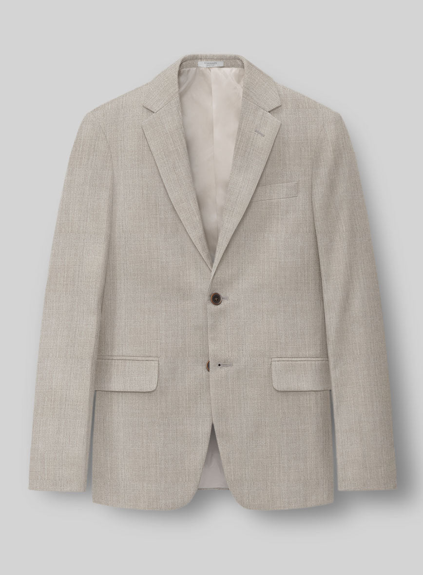 Napolean Stretch Pale Brown Wool Jacket - StudioSuits