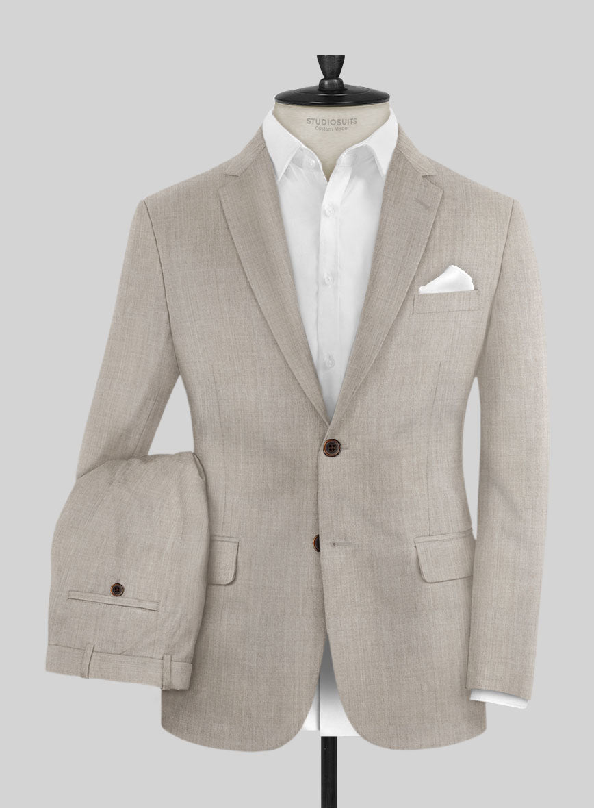Napolean Stretch Pale Brown Wool Suit - StudioSuits