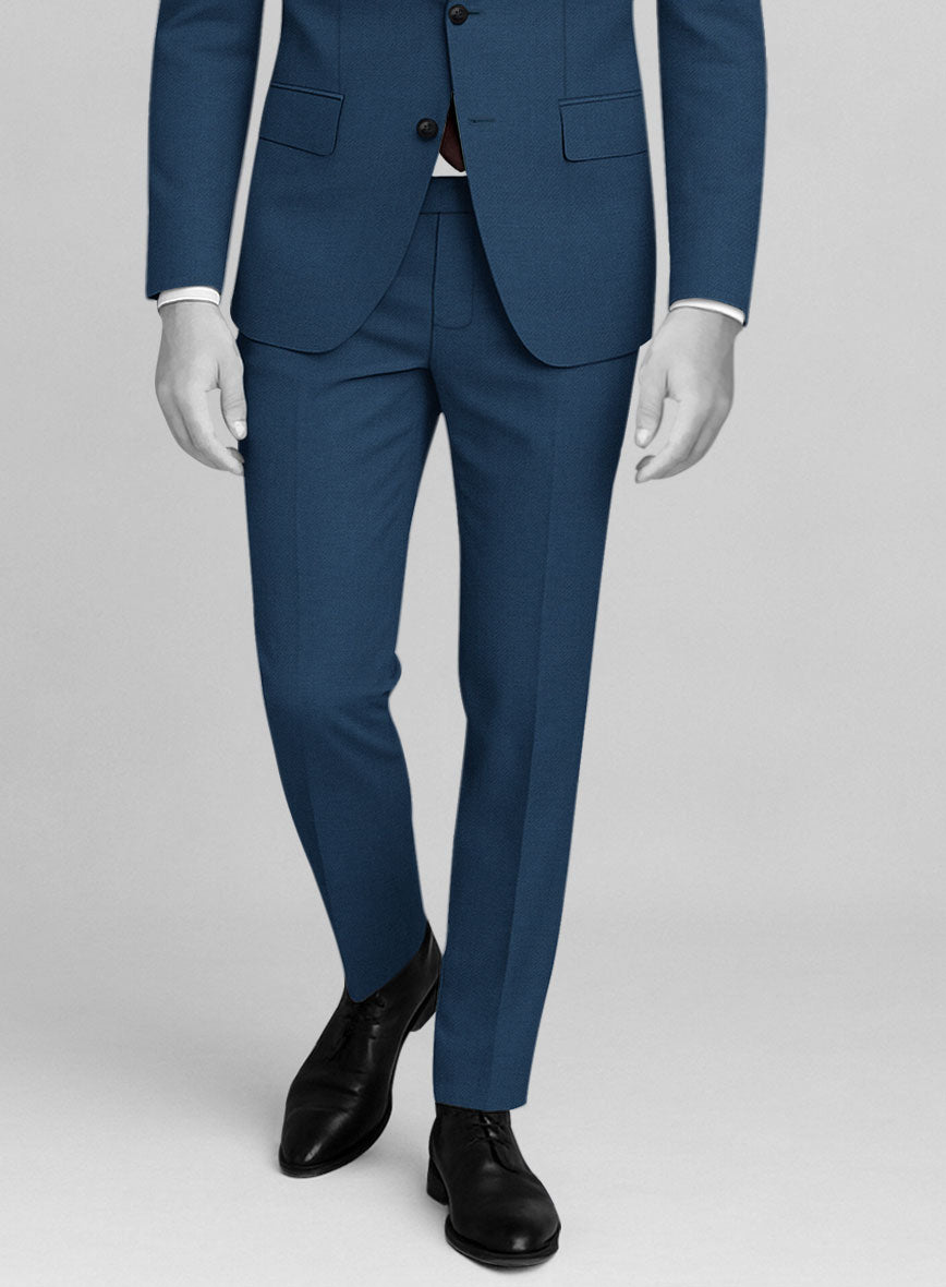 Napolean Stretch Powder Blue Wool Pants - StudioSuits