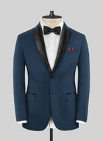 Napolean Stretch Powder Blue Wool Tuxedo Jacket - StudioSuits