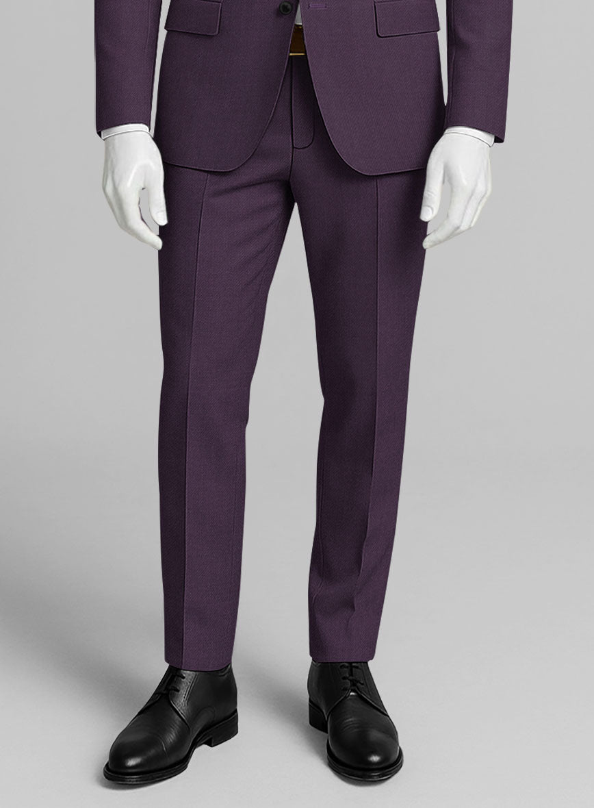 Napolean Stretch Purple Wool Pants - StudioSuits