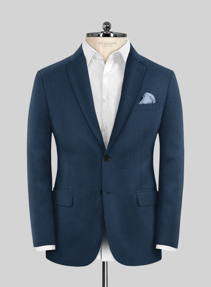 Napolean Stretch Powder Blue Wool Jacket - StudioSuits