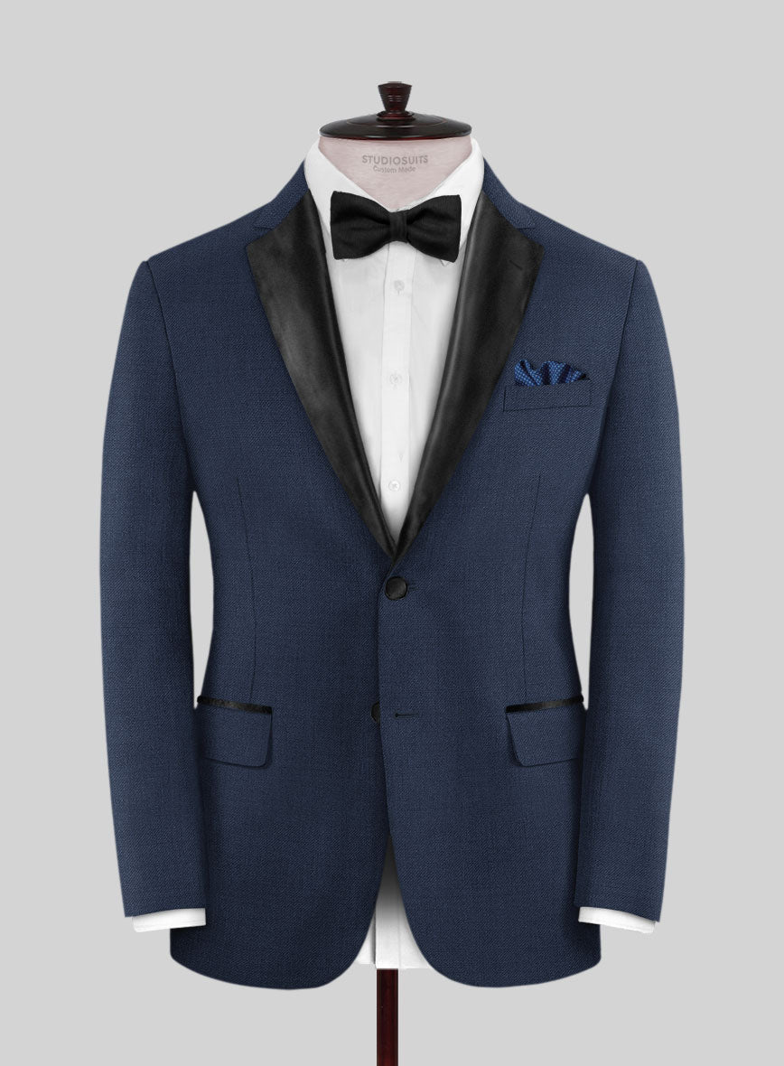 Napolean Stretch Royal Blue Wool Tuxedo Jacket - StudioSuits