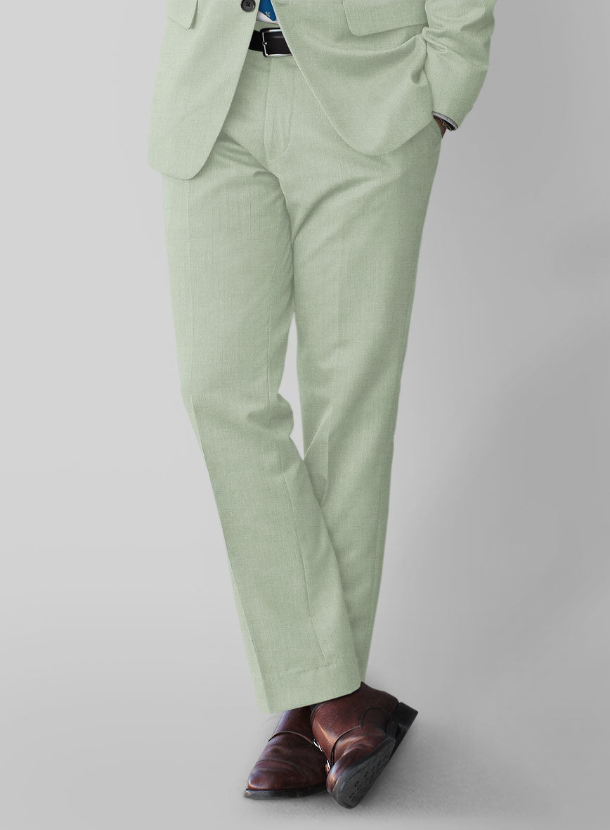 Napolean Stretch Sage Green Wool Pants - StudioSuits