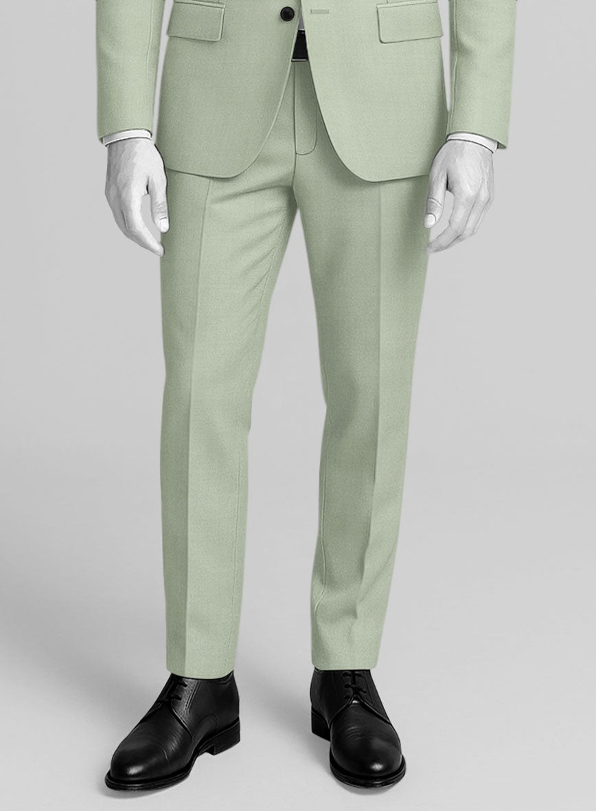 Napolean Stretch Sage Green Wool Pants - StudioSuits