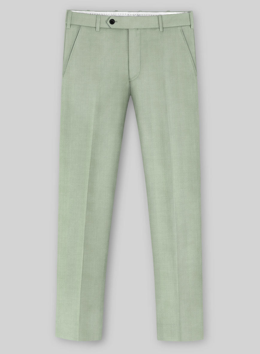 Napolean Stretch Sage Green Wool Pants - StudioSuits