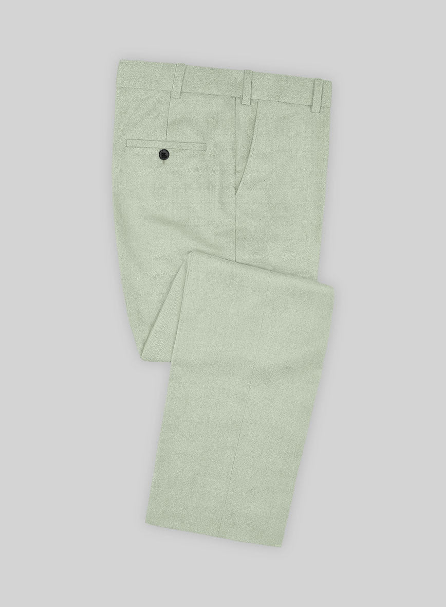 Napolean Stretch Sage Green Wool Pants - StudioSuits