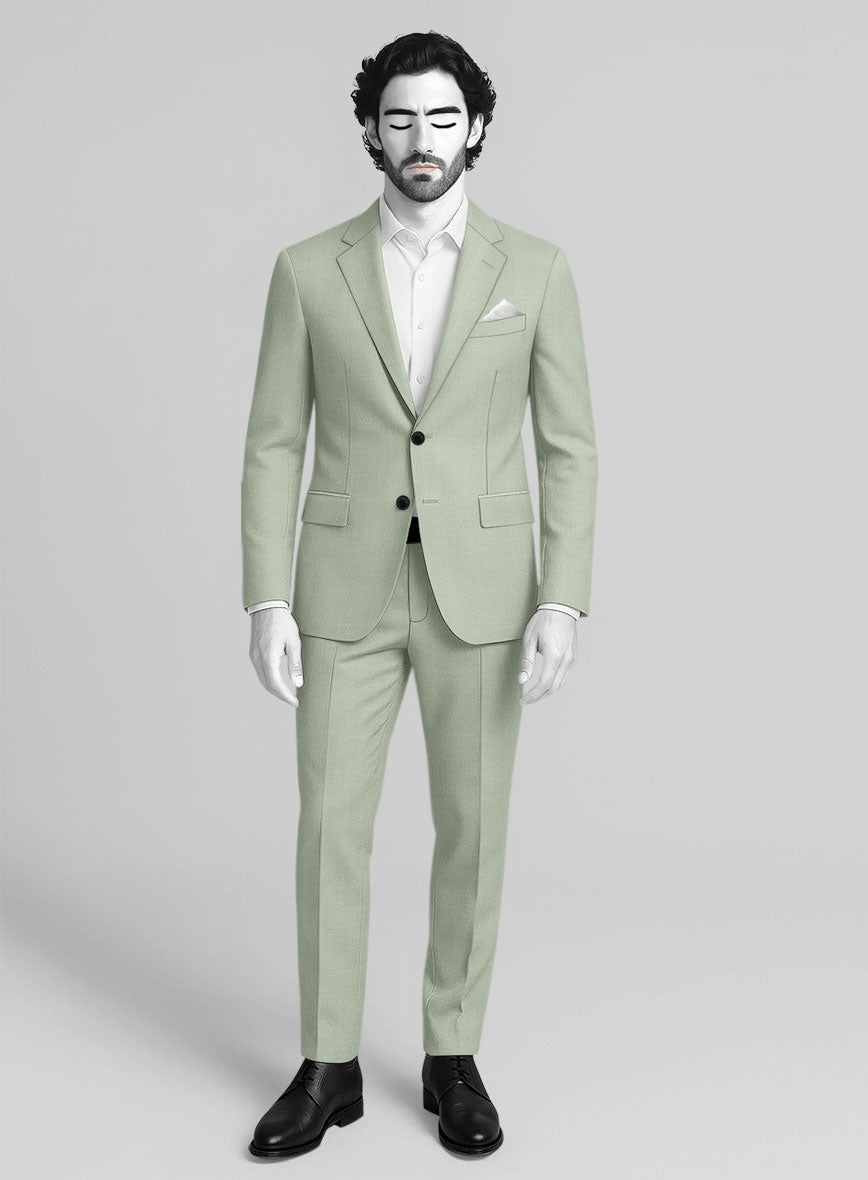 Napolean Stretch Sage Green Wool Suit - StudioSuits