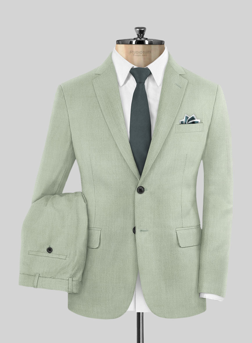 Napolean Stretch Sage Green Wool Suit - StudioSuits