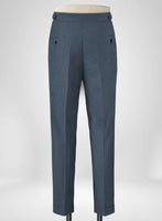 Napolean Stretch Space Blue Highland Wool Trousers - StudioSuits