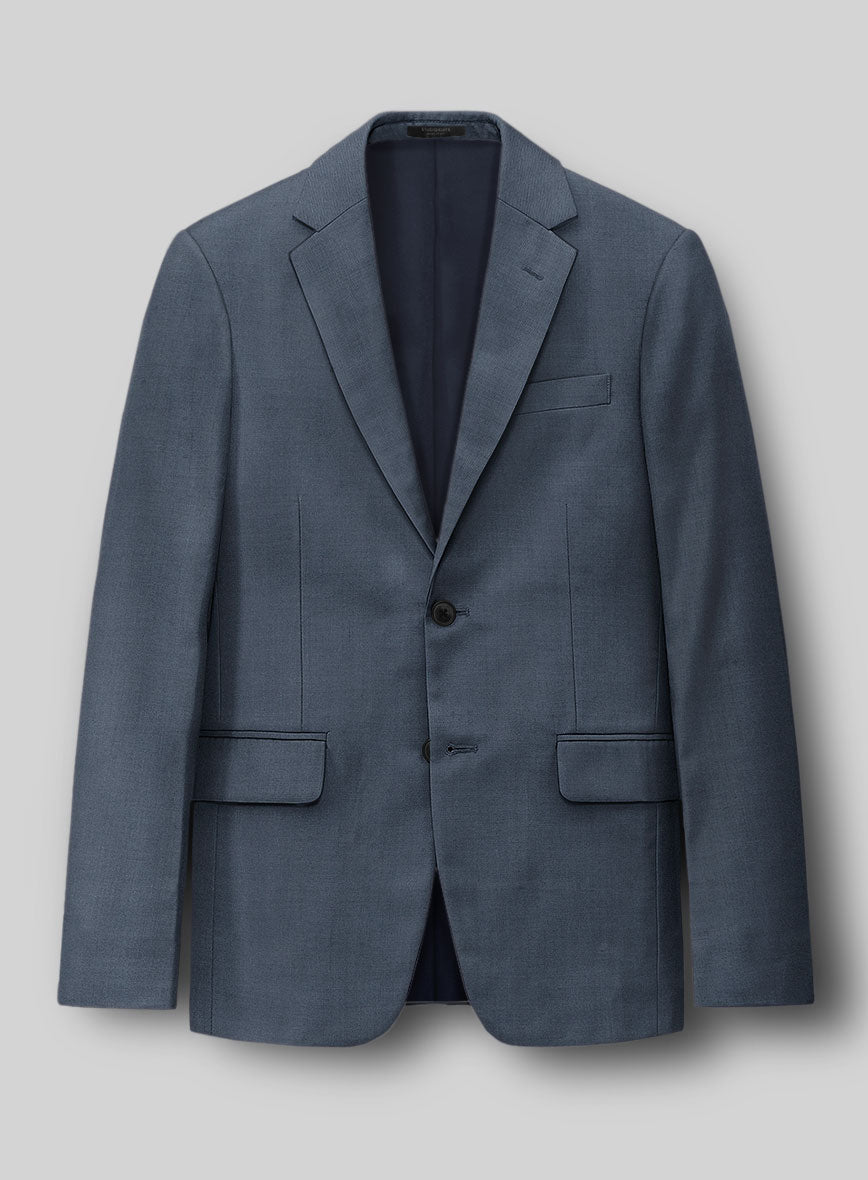 Napolean Stretch Space Blue Wool Jacket - StudioSuits