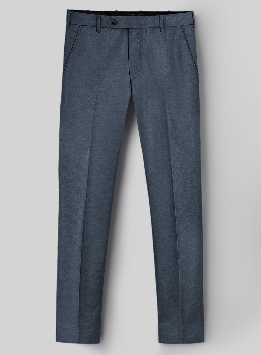 Napolean Stretch Space Blue Wool Pants - StudioSuits