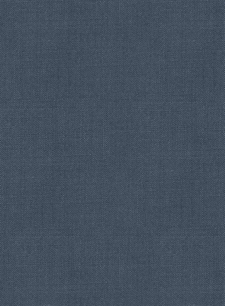 Napolean Stretch Space Blue Wool Pants - StudioSuits