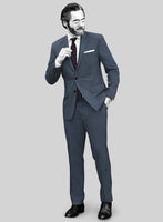 Napolean Stretch Space Blue Wool Suit - StudioSuits