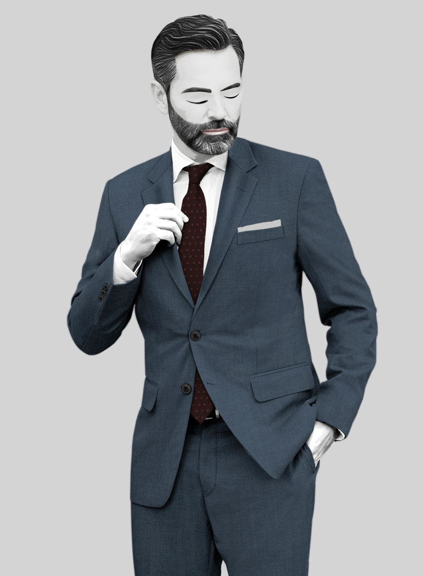 Napolean Stretch Space Blue Wool Suit - StudioSuits