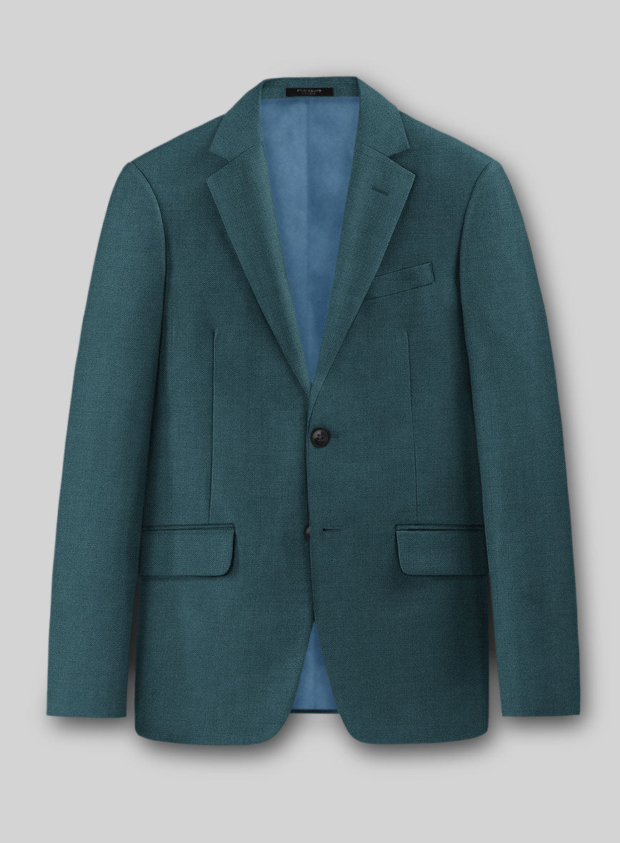 Napolean Stretch Teal Blue Wool Jacket - StudioSuits