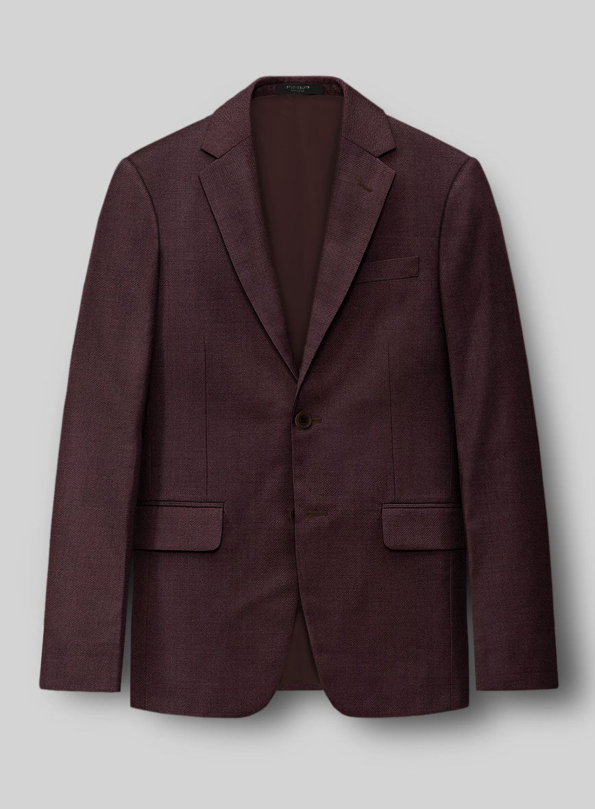Napolean Stretch Wine Wool Jacket - StudioSuits