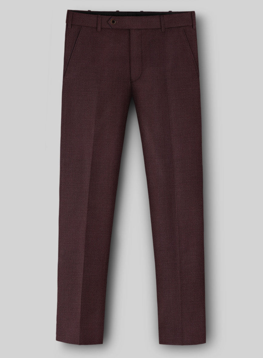 Napolean Stretch Wine Wool Pants - StudioSuits