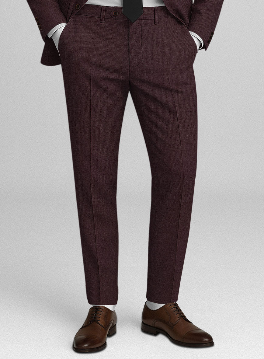 Napolean Stretch Wine Wool Pants - StudioSuits